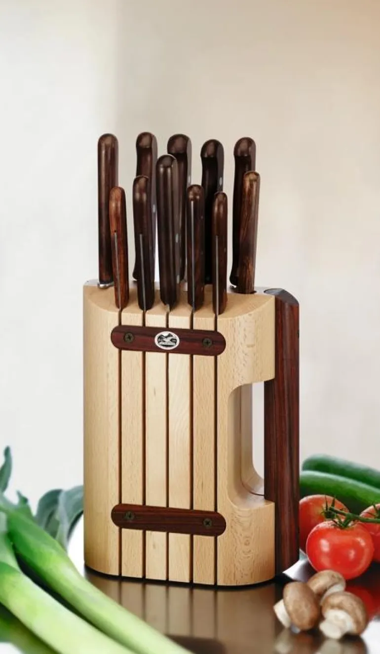 Bloc porte-couteaux Wood, 11 pièces