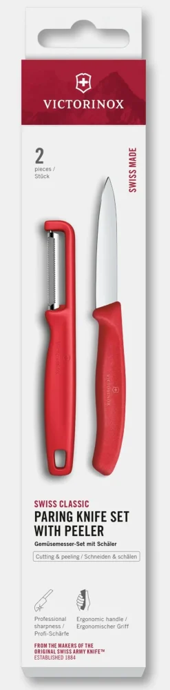 Set de couteaux d’office Swiss Classic avec éplucheur en I, 2 pièces